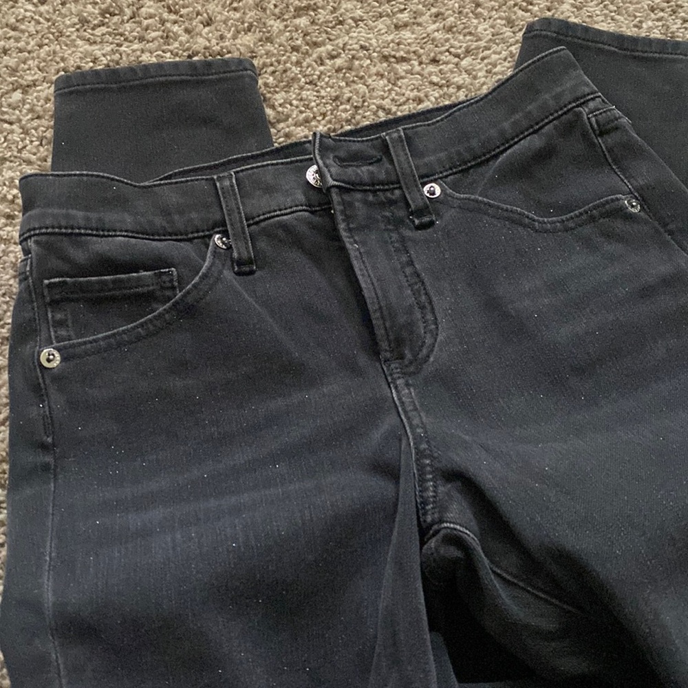 Express black with glitter skinny jeans size 0R